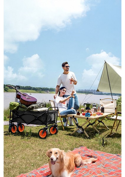 Yüksek Kapasite Frenli Su Geçirmez Katlanır Vagon El Arabası Kamp Piknik Plaj Pazar Market Koli Yük Paket modelleri
