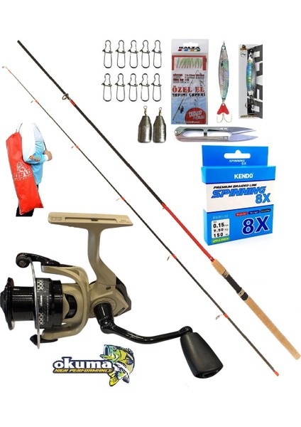 Okuma Outrax 4000 270CM 10-35GR Remixon Red Zoom Karbon Spin Olta Takımı Seti