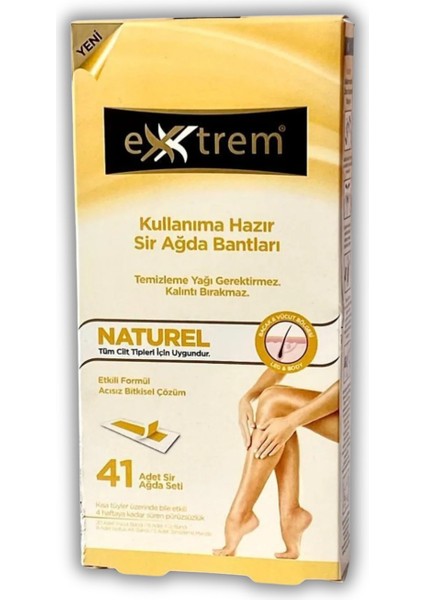 Hazır Ağda Bantları 41 Adet, Doğal, Tüm Ciltler Için, Kolay ve Etkili Ağda Çözümü fiyatları