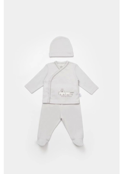 Bibaby Canvas Trains Boy 3'lü Set 73349 Grey