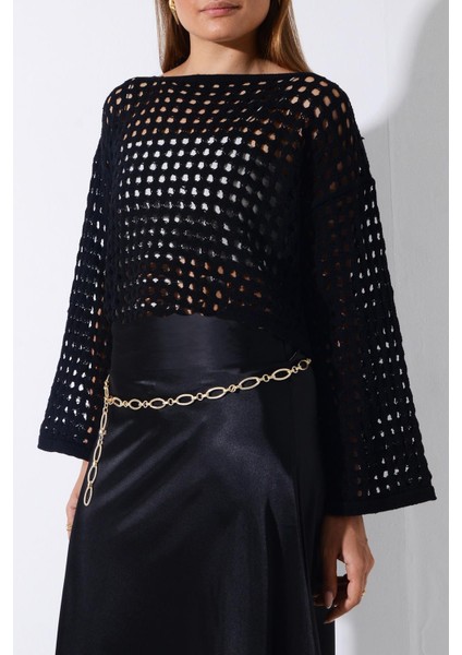 Pınkmark Kadın Gold Alüminyum Özel Desenli Hafif Zincir Kemer PMKM25685