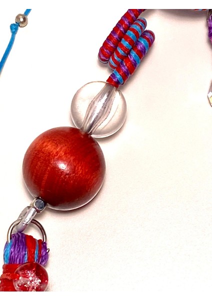 El Yapımı Bereket Charmı – Nazar Boncuklu, Anahtarlı ve Balık Figürlü Püsküllü Çanta Süsü