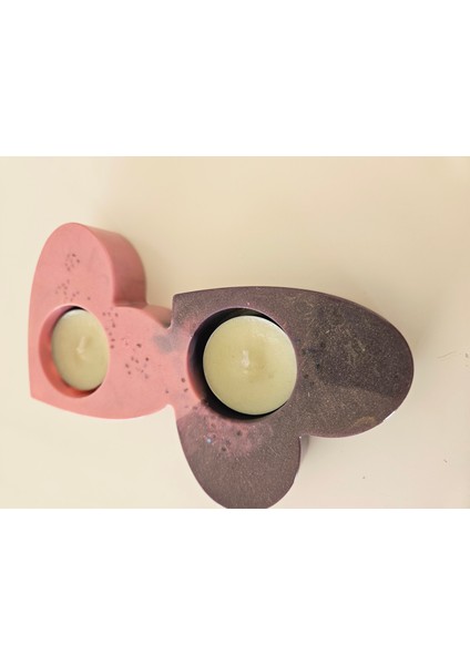 Kalp Şeklinde Ikili Epoksi Mumluk – El Yapımı Dekoratif Tasarım modelleri