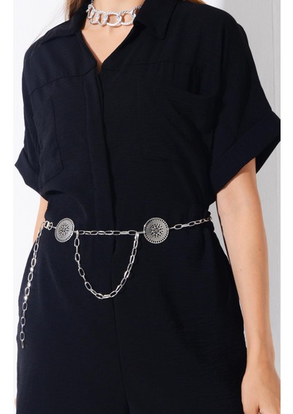 Pınkmark Kadın Gümüş Antik Figürlü Zincir Kemer PMKM25625