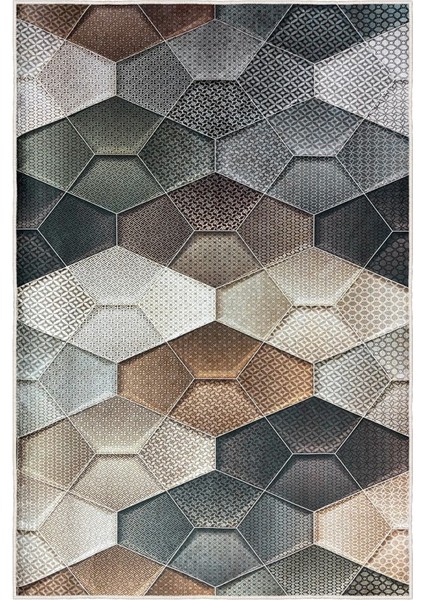 Her Karede Denge Şık ve Yıkanabilir Geometrik Kaymaz Taban Halı fırsatları