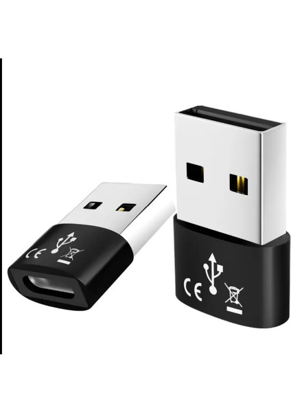 Usb-C Type Otg Yeni Nesil Başlık 2.0'dan Type-C Dönüştürücü, Hızlı Şarj Veri Aktarımı Otg 1 Adet Siyah