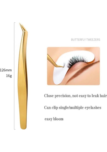 Profesyonel Ipek Kirpik Cımbız Seti, 3 Model, Güvenilir ve Kaliteli Kullanım Için modelleri