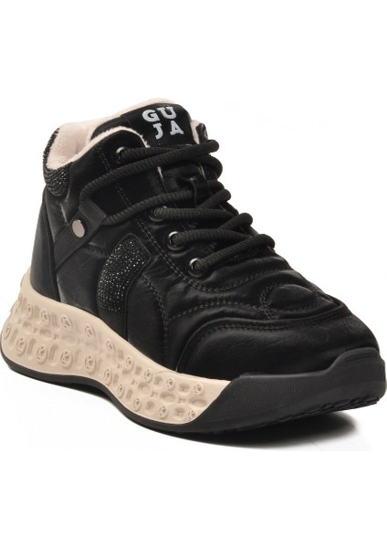 Siyah Içi Kürklü Bağcıklı Kadın Hi Sneaker modelleri