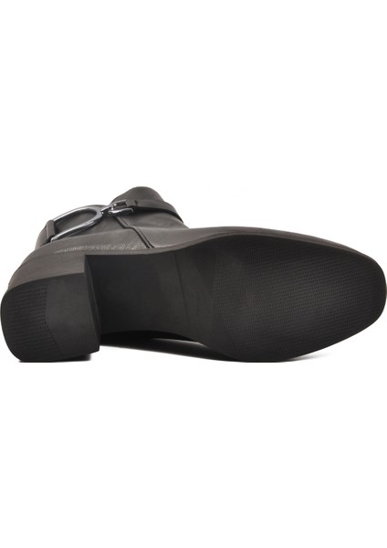 Siyah Fermuarlı Polarlı Kadın Topuklu Bot indirimleri