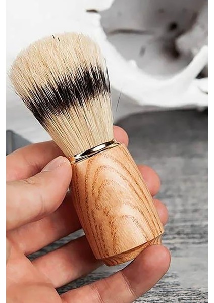 Yumuşak 10CM Ahşap Sakal Tıraş Fırçası, Tek Adet