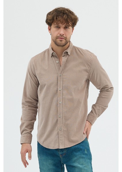 Erkek Relax Fit Kadife Uzun Kollu Gömlek fiyatları