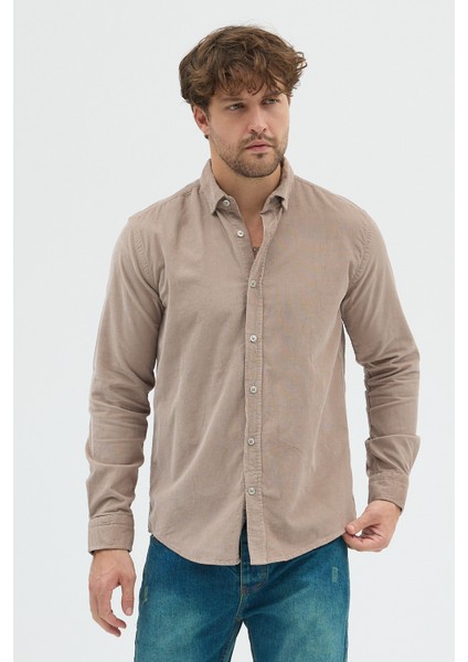 Erkek Relax Fit Kadife Uzun Kollu Gömlek modelleri