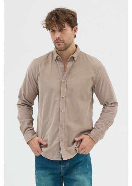 Erkek Relax Fit Kadife Uzun Kollu Gömlek indirimleri