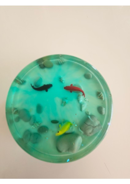 Balık Temalı El Yapımı Epoksi Bardak Altlığı 6’lı Set (Çap: 9.5 cm | Kalınlık: 2 Cm)