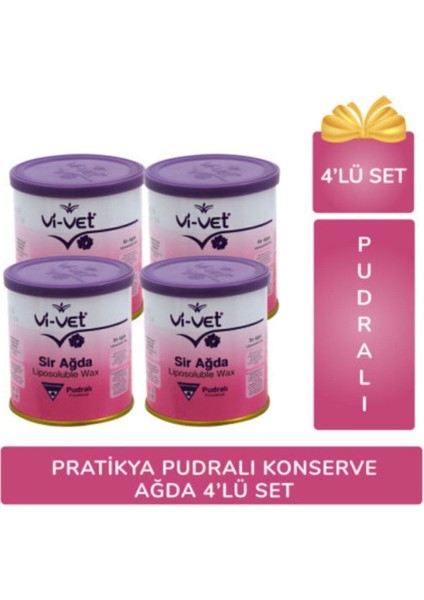 Pudralı Sir Ağda Seti, 4'lü Konserve, Pratik ve Temiz Kullanım