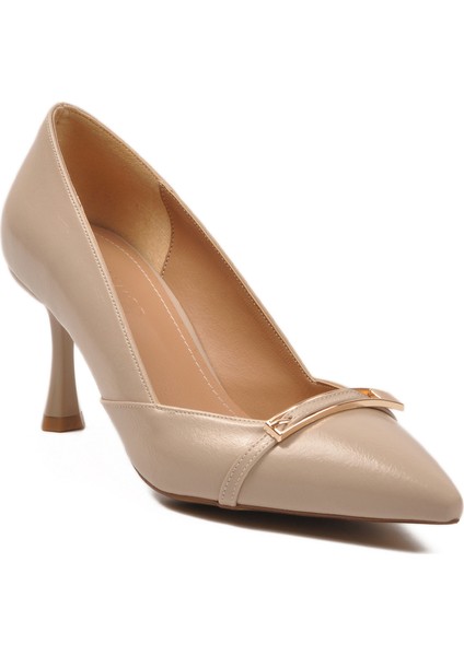 Bej Kırışık Kadın Topuklu Ayakkabı fırsatları