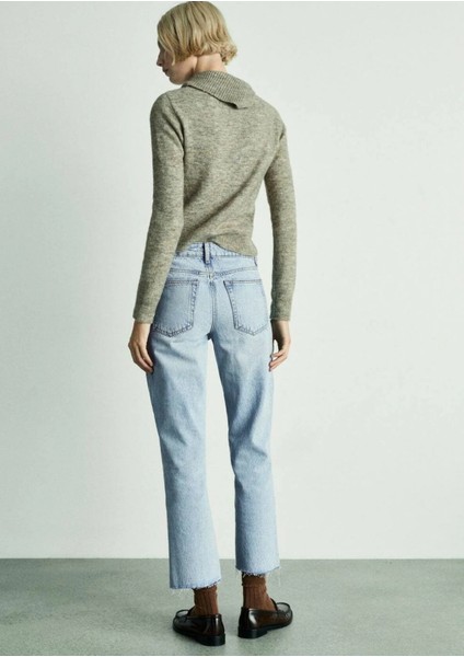 Beyaz Düz Kesim Crop Jean modelleri