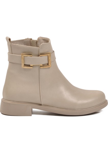 Bej Fermuarlı Içi Polarlı Kadın Topuklu Bot fiyatları