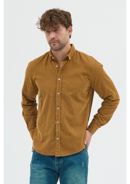 Erkek Relax Fit Kadife Uzun Kollu Gömlek indirimleri