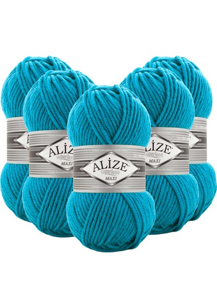Süperlana Maxi Yünlü Örgü Iplği/kalın Chunky Iplik/el Örgü İPI/ 484 Turkuaz