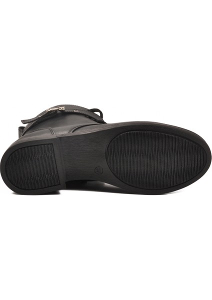 Siyah Içi Polarlı Fermuarlı Kadın Topuklu Bot indirimleri