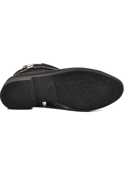 Siyah Zümrüt Fermuarlı Kadın Topuklu Bot indirimleri