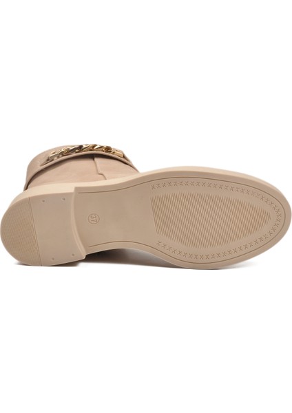 Bej Içi Kürklü Fermuarlı Kadın Topuklu Bot indirimleri