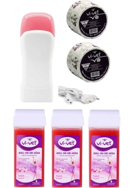 3'lü Hassas Cilt Roll-On Ağda Seti + 2 Adet 10 M Ağda Bezi