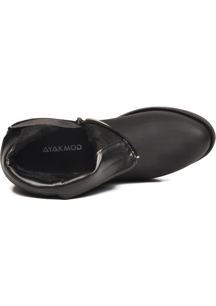 Siyah Zümrüt Fermuarlı Kürklü Kadın Topuklu Bot fırsatları