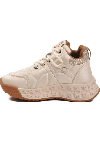 Bej Içi Kürklü Bağcıklı Kadın Hi Sneaker fiyatları