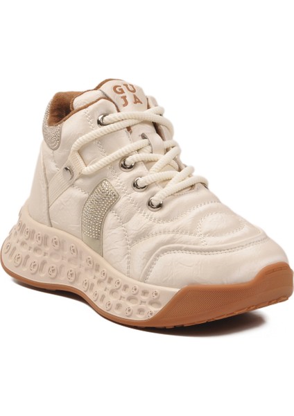 Bej Içi Kürklü Bağcıklı Kadın Hi Sneaker modelleri