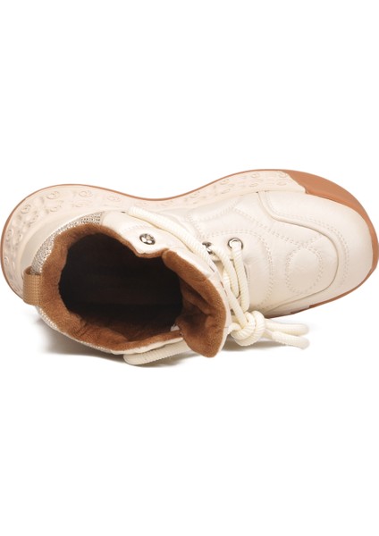 Bej Içi Kürklü Bağcıklı Kadın Hi Sneaker fırsatları