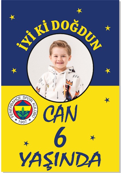 Fenerbahçe Afiş Pankart Kişiye Özel Doğum Günü Yazısı 35X50 Boyut