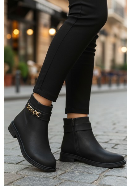 Siyah Zümrüt Içi Kürklü Fermuarlı Kadın Topuklu Bot modelleri