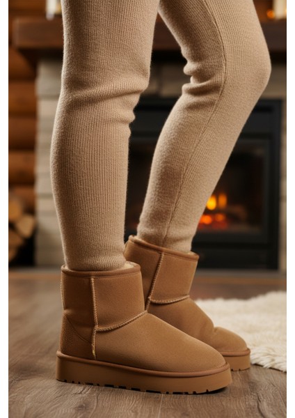 Vizon Süet Süet Kadın Düz Bot modelleri