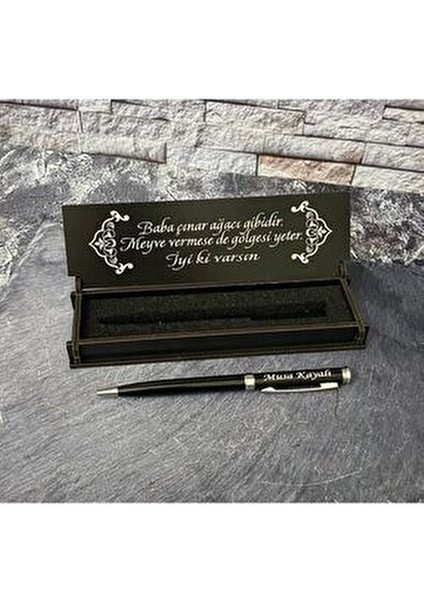 Metal Tükenmez Kalem Ahşap Kutu ile Babalar Günü İçin 1 Adet Özel Hediye indirimleri