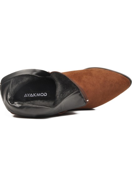 Kahve Süet Fermuarlı Içi Kürklü Kadın Topuklu Bot fırsatları