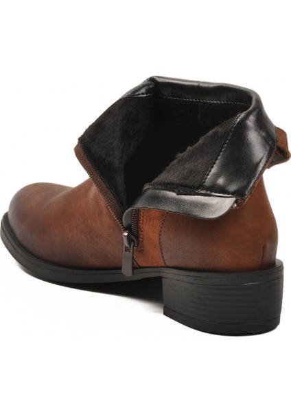 Taba Zümrüt Içi Kürklü Fermuarlı Kadın Topuklu Bot fırsatları