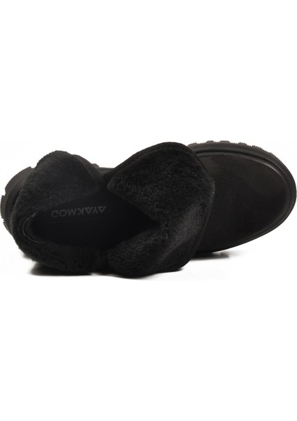 Siyah Süet Içi Kürklü Kadın Topuklu Bot fırsatları