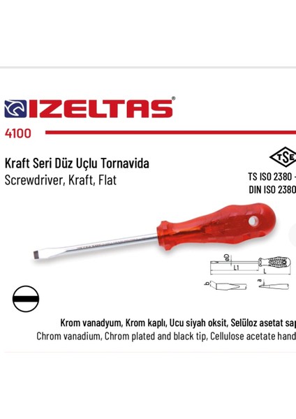 Düz Tornavida (Kraft Seri) 3*80
