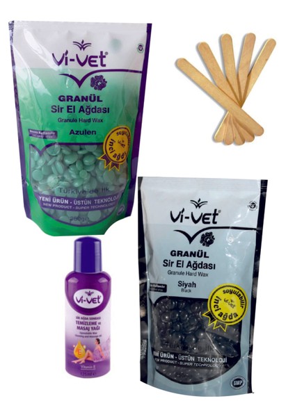 Azulen ve Siyah Boncuk Ağda Seti, Doğal ve Etkili Bakım Ürünü