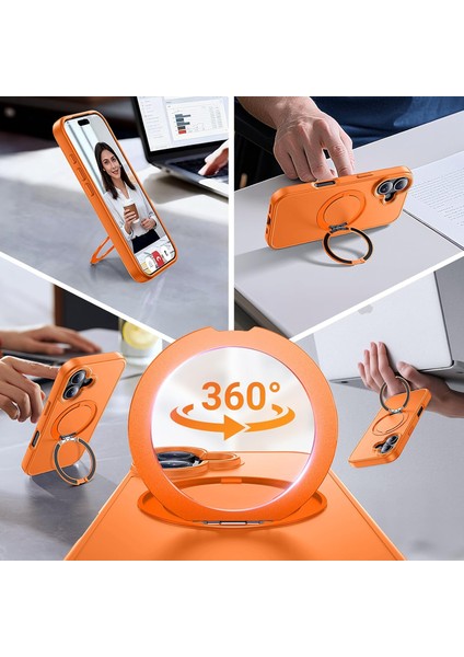 Apple iPhone 17 Kılıf Magsafe Halkalı 360 Dönebilen Yüzüklü Standlı Armour Mat Mıknatıslı Kapak fiyatları