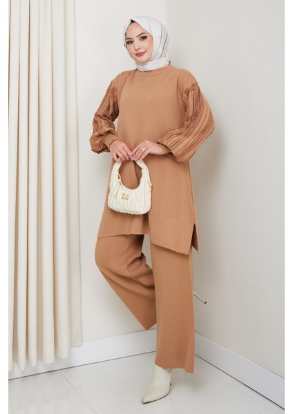 Takım Balon Kol Simli Pantolonlu Tunik modelleri