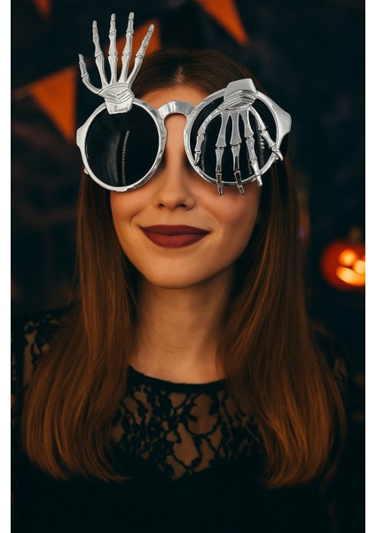 Parti Gözlükleri İSKELET TEMALI PARMAKLI GÜMÜŞ indirimleri