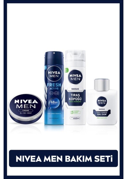 Erkek Bakım Seti: Deodorant, Nemlendirici, Tıraş Ürünleri ve Balsam