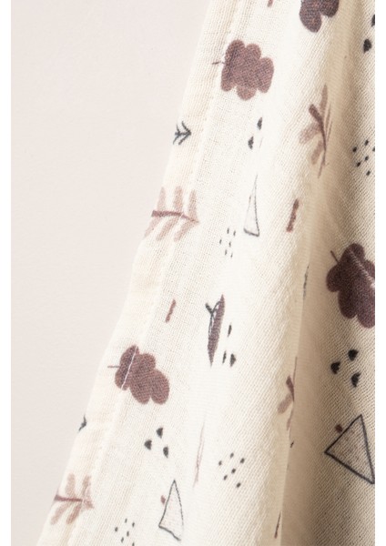 Unisex Bebek %100 Organik Pamuklu Wood Baskılı Çok Amaçlı Müslin Örtü & Battaniye 2li Set 75X80 cm fırsatları