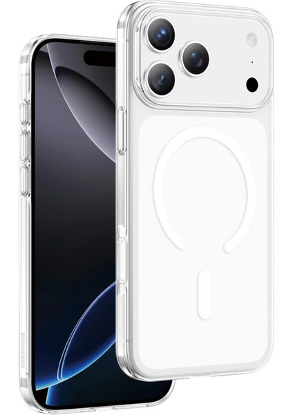 iPhone 17 Pro Max Kılıf Saf X-Crystal Slim Premium Magsafe Kablosuz Şarj Destekli Şeffaf