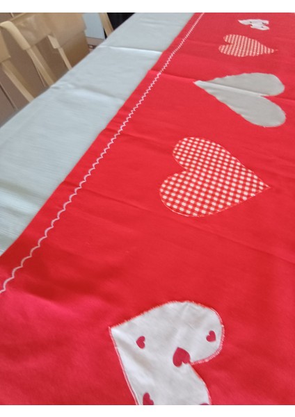 Su Geçirmez Leke Tutmaz Kalp Aplikeli Saçaklı Duck Keten Runner fırsatları