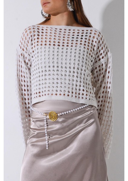 Pınkmark Kadın Gold Gül Figürlü Inci Zincir Kemer PMKM25643 indirimleri