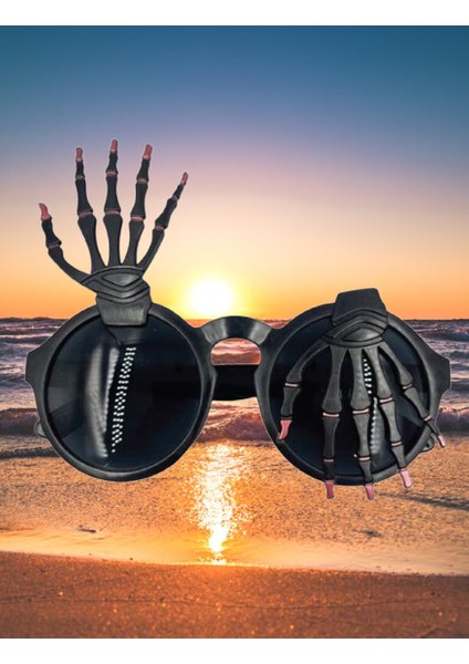 Parti Gözlükleri İSKELET TEMALI PARMAKLI SİYAH indirimleri